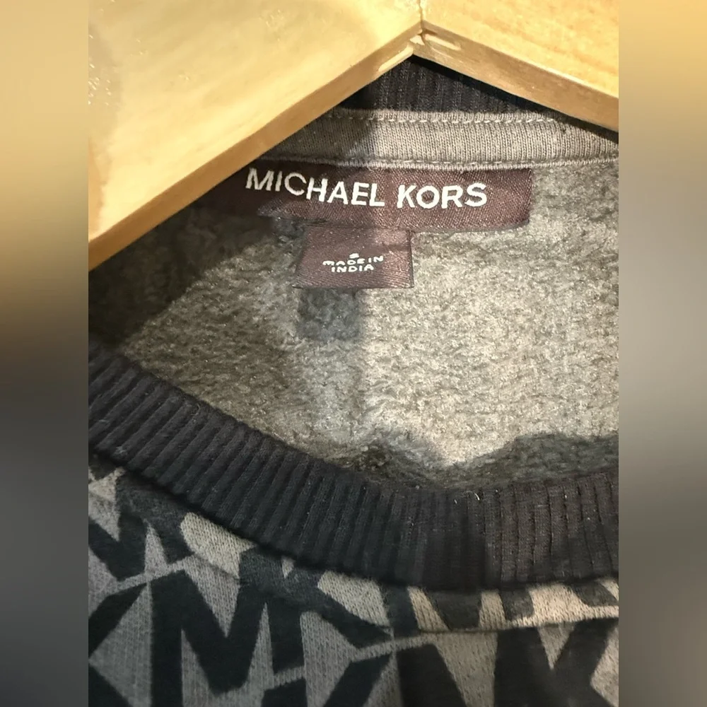 Michael Kors Monogram Black and Gray Crewneck Sweater - Picture 3 of 3